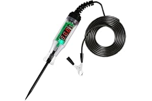 DFCROMI Test Lights Automotive, Circuit Tester 3-48V DC Digital LCD Light,Heavy Duty Light Tester with Voltmeter, Auto Bidirectional Voltage Tester Electric Test Pen for Vehicle Car Motorcycle Truck Golf Cart