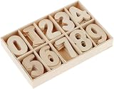 POFET Mixed Wooden 0-9 Numbers DIY Decorations 120 pcs with Storage Tray view 6