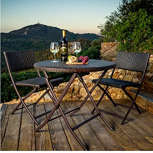 High Top Patio Table and Chairs Set for Indoor and Outdoor Combo, 3
