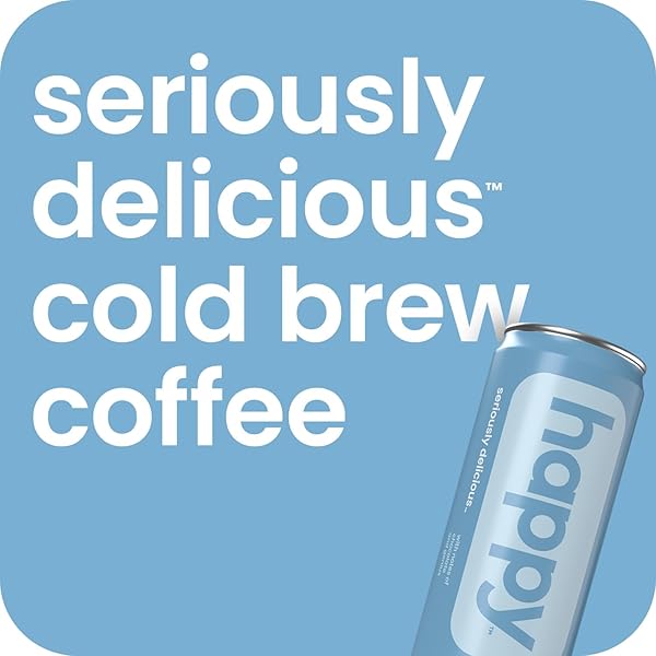 HAPPY COFFEE CANNED LATTE, 11 OZ. CANS, 100% ARABICA BEANS, NO ARTIFICIAL FLAVORS OR SWEETENERS, COLD BREW, 4 COUNT