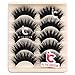 5 Pairs Makeup Long Cross False Eyelashes Nattural False Eye Lash Blue & Black