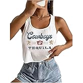Western Cowboy Crop Tank Tops Women Vintage Graphic Cowgirl Tees Country Concert Tshirt Casual Sleeveless Crop Tops