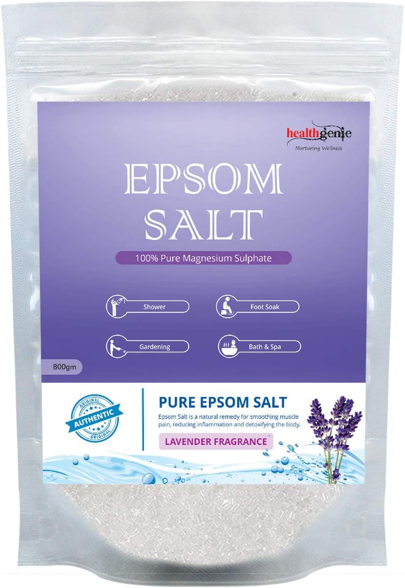 Healthgenie Epsom Salt for Relaxation and Pain Relief with Lavender Fragrance - 800 g