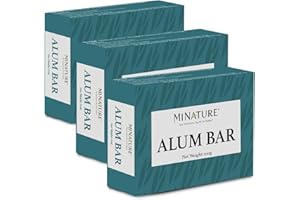 MINATURE Mi Nature Pure Alum Bar Pack of 3(100g*3)|Natural Phitkari Block |Potassium Alum Stone |Shaving Bar |Skin Astringent |Water Clarifier |Odor Control