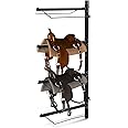 Paterr 4 Tier Saddle Rack Wall Mount Horse Saddle Storage Rack Heavy Duty Western and English Saddle Stand Equestrian Saddle Holder, Holds Tack, Pad, Accessories etc. for Horses