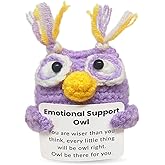 LNEMDP Mini Handmade Positive Crochet Purple Owl, Inspirational Gift for Friends and Colleagues, Suitable for Women, Men, Teens, Christmas Birthday Gift