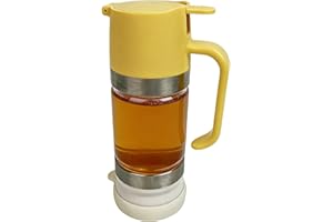 No Drip Honey Dispenser - Transparent Glass Dispenser | Syrup Container Pourer,for Sauces Dressing Coffee Kitchen Dining Room