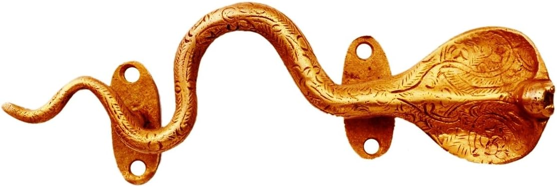 Purpledip Brass Door/Window/Cupboard Handle: 'King Cobra' (11135), Golden, Standard - Image 3