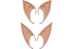 Yilistore 2 Pairs Elf Ear Cuffs, Pixie Dress Up Cosplay Soft Pointed Ears,Masquerade Accessories Halloween Fairy Ears(Light Color)