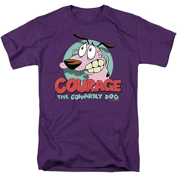 トップス Our courage shirt Courage the Cowardly Dog Adult New T-Shirt - Courage on the