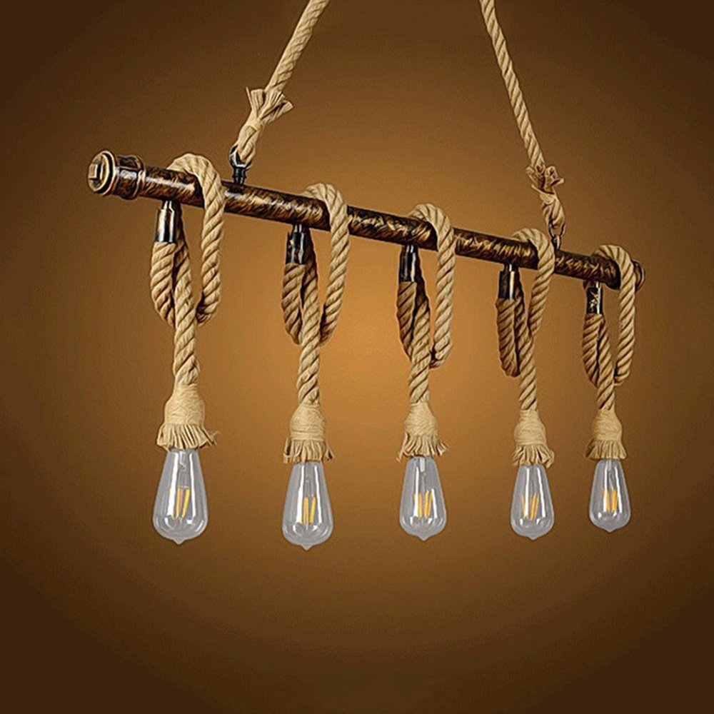 Kronleuchter Retro Hemp Seil Hängeleuchte Industrielle Pendelleuchte