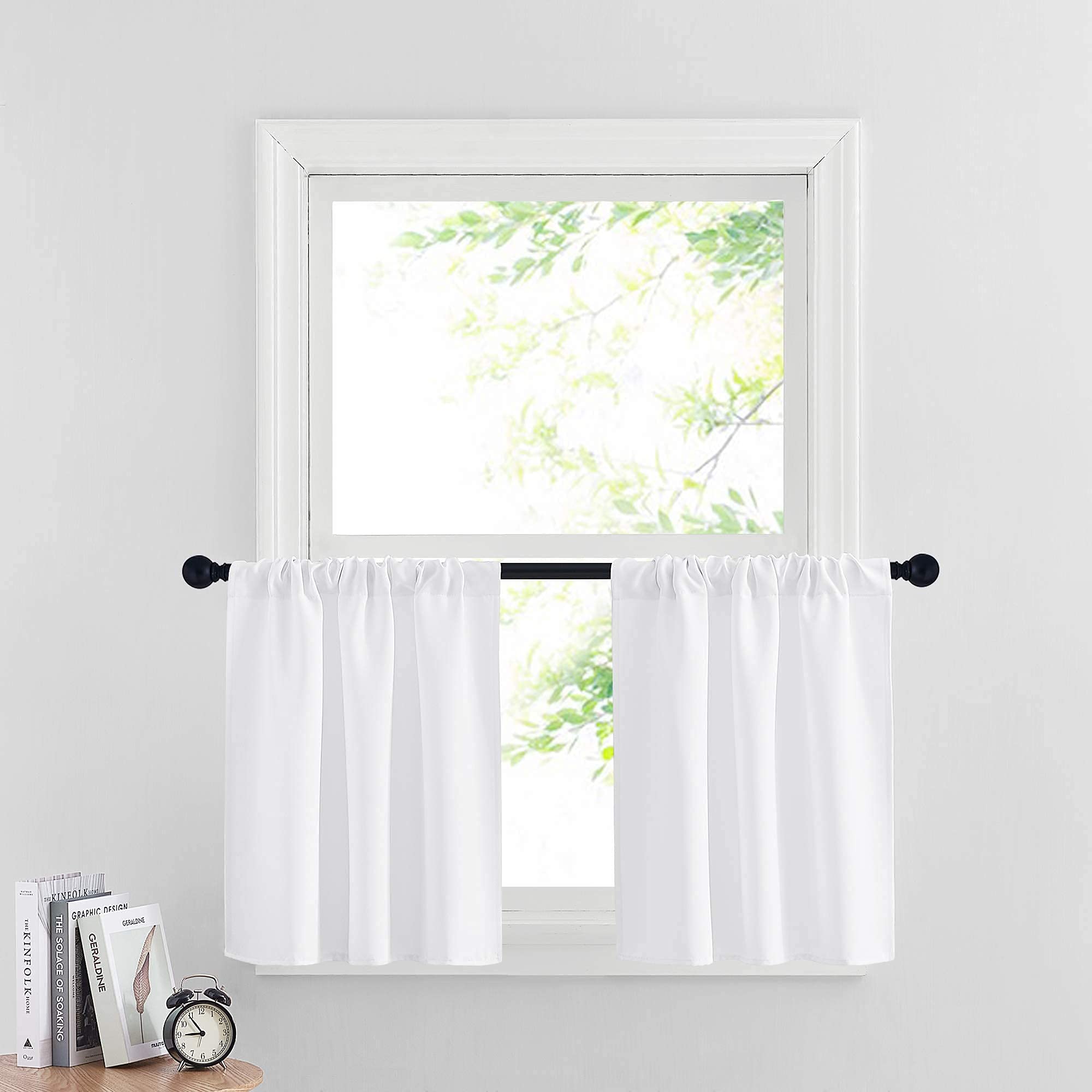 RYB HOME Room Darkening Curtains for Small Winow Lower Portion Decor ...