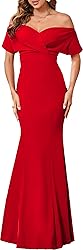 Elegant Cocktail Dresses for Women Off Shoulder Red