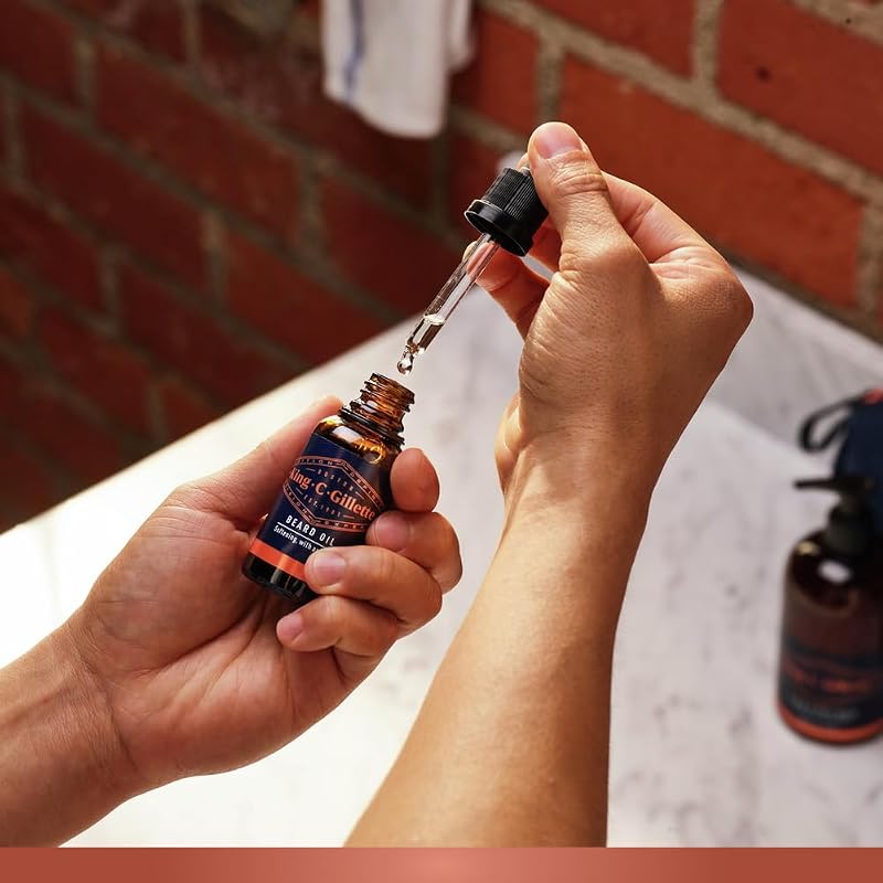 Óleo de Barba para Homens com Argan Vegetal, Jojoba, Abacate, Sementes de Macadâmia e Óleo de Amêndoas, 30ml