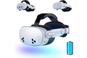 Colelulu Battery Head Strap for Meta Quest 3S, Quest 3 and Oculus Quest 2, VR Accessories 5000mAh Elite Strap with Built-in Battery Pack, Includes Strap Retrofit Kit for Conversion