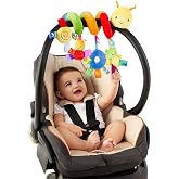 ifundom Car Seat Toys, Toys for Car Seat Crib Mobile Bed Around Rattle Bell Cartoon Insect Stroller Hanging Stuffed Wrap Spiral Safety Plush Toys for Crib Bed Stroller Car Seat Bar