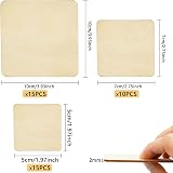 CIOKIT Balsa Wood Sheets 40 Pcs Unfinished 3 Sizes 2mm Thick for DIY Craft view 2