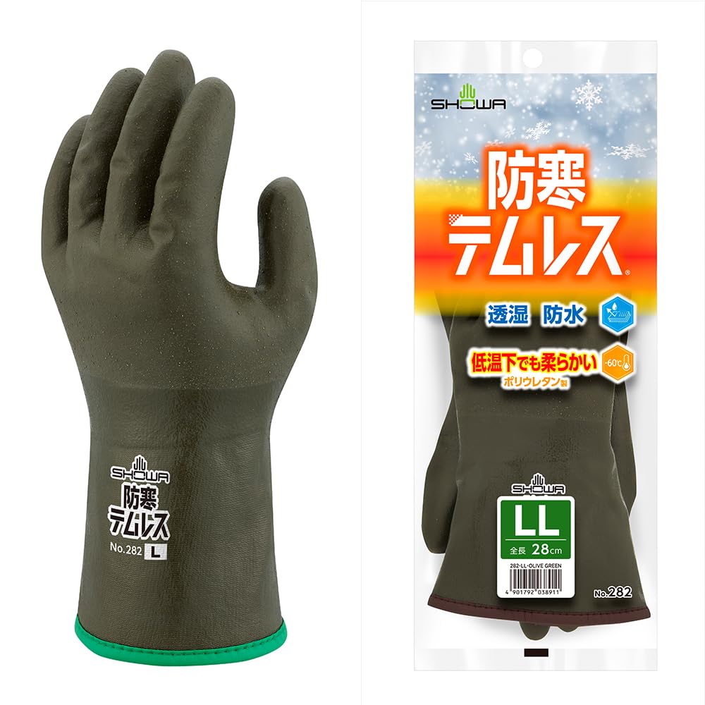 【防寒手袋】 ショーワグローブ(Showaglove) No.282 防寒テムレス オリーブグリーン LLサイズ 1双商品画像