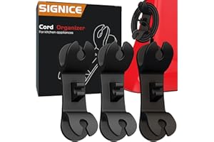 Cord Organizer for Appliances - Upgraded Patented Signice 3 Pack Tidy Cord Wrapper Holder Wrap Keeper Cord Winder Stick on Kitchen Mixer, Blender, Coffee Maker, Pressure Cooker, Air Fryer (Black)