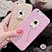Iphone 6 cases,I-Fashion 3D Cute Bling Glitter Rubber Case with Sparkly Crystal Rhinestones bow knot pearls pendant Charms for iphone 6/6s Champagne Gold