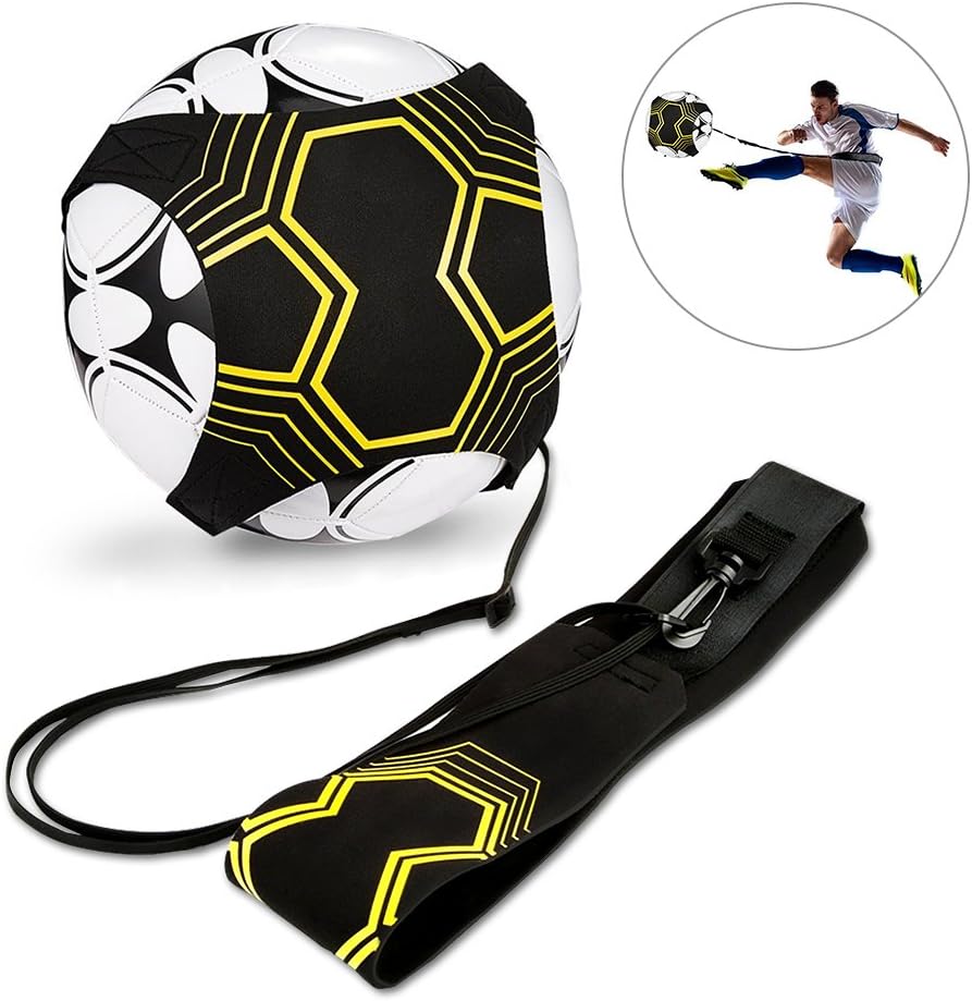 solawill Football Kick Trainer, Soccer Training Aid Hands Free Football Training Equipment Universal Fits Size 3, 4, 5 Footballs for Kids and Adults Soccer Solo Skill Practice