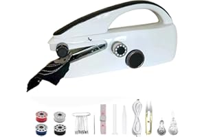 WQQWQQ Handheld Sewing Machine, Dual Power Mode, Easy to Learn, Handheld Sewing Machine and Starter Kit, Can Be Used at Home or Outdoor, Quick Use and DIY Craft Projects (White)