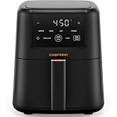 Chefman Compact Air Fryer 3.5 QT - Slim Design Fits Small Kitchens, 4-in-1 Air Fry, Bake, Dehydrate, Frozen, 450&deg;F Max Temp, Narrow Footprint Saves Counter Space, Nonstick Ceramic, Dishwasher-Safe