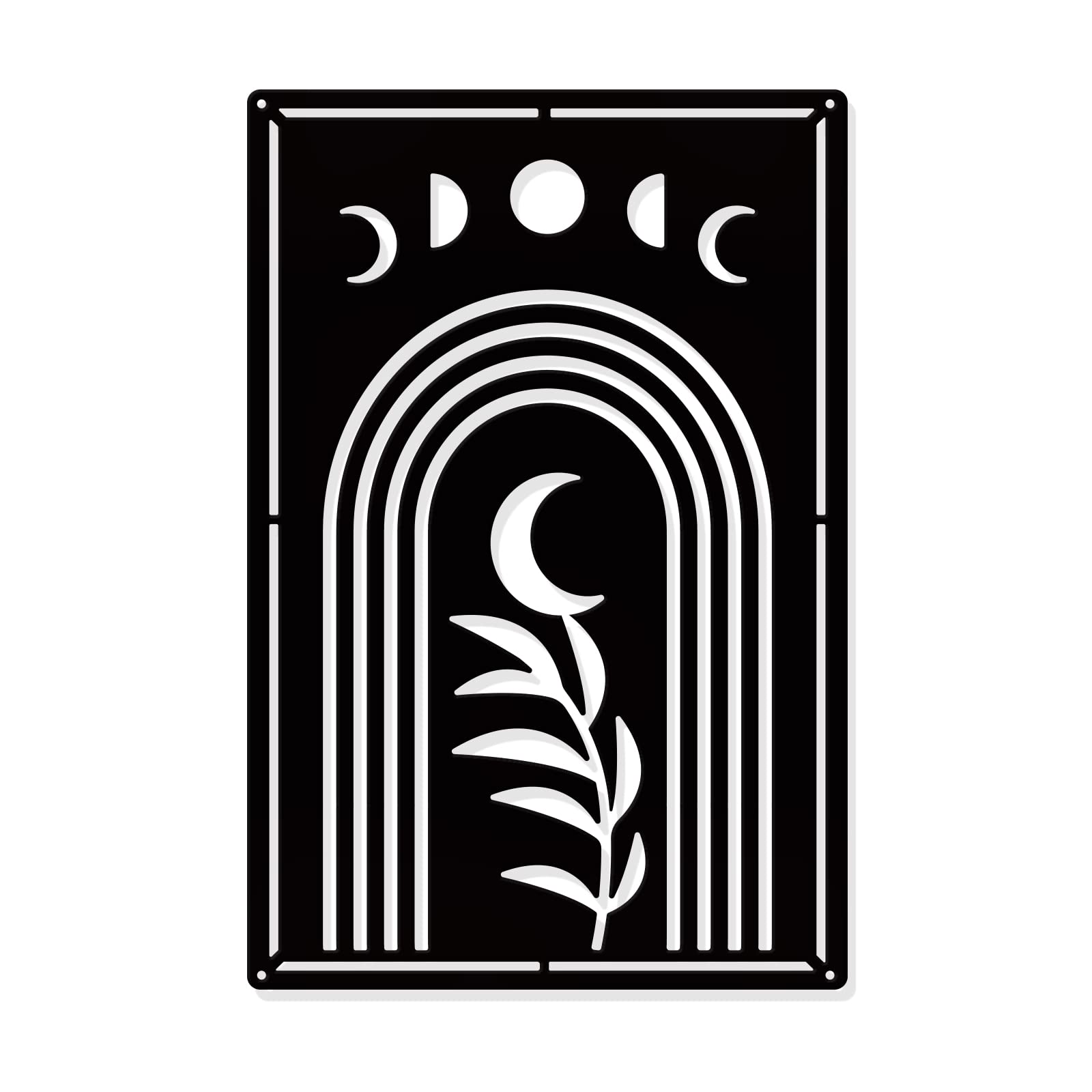 NBEADS Boho Metal Wall Art Decor, Minimalist Boho Abstract Wall Hanging Decor Moon Phase Wall Art Silhouette Wall Art for Home Living Room Kitchen Office Wall Decoration, 30x20cm