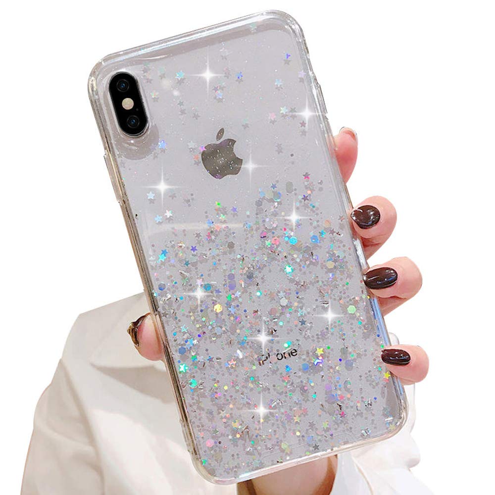 LCHULLE Designed for iPhone Xr(6.1 inch) Glitter Cover Paillette Case Sparkle Bling Bling Protective Clear TPU Bumper Silicone Back Phone Case Transparent โ image 1