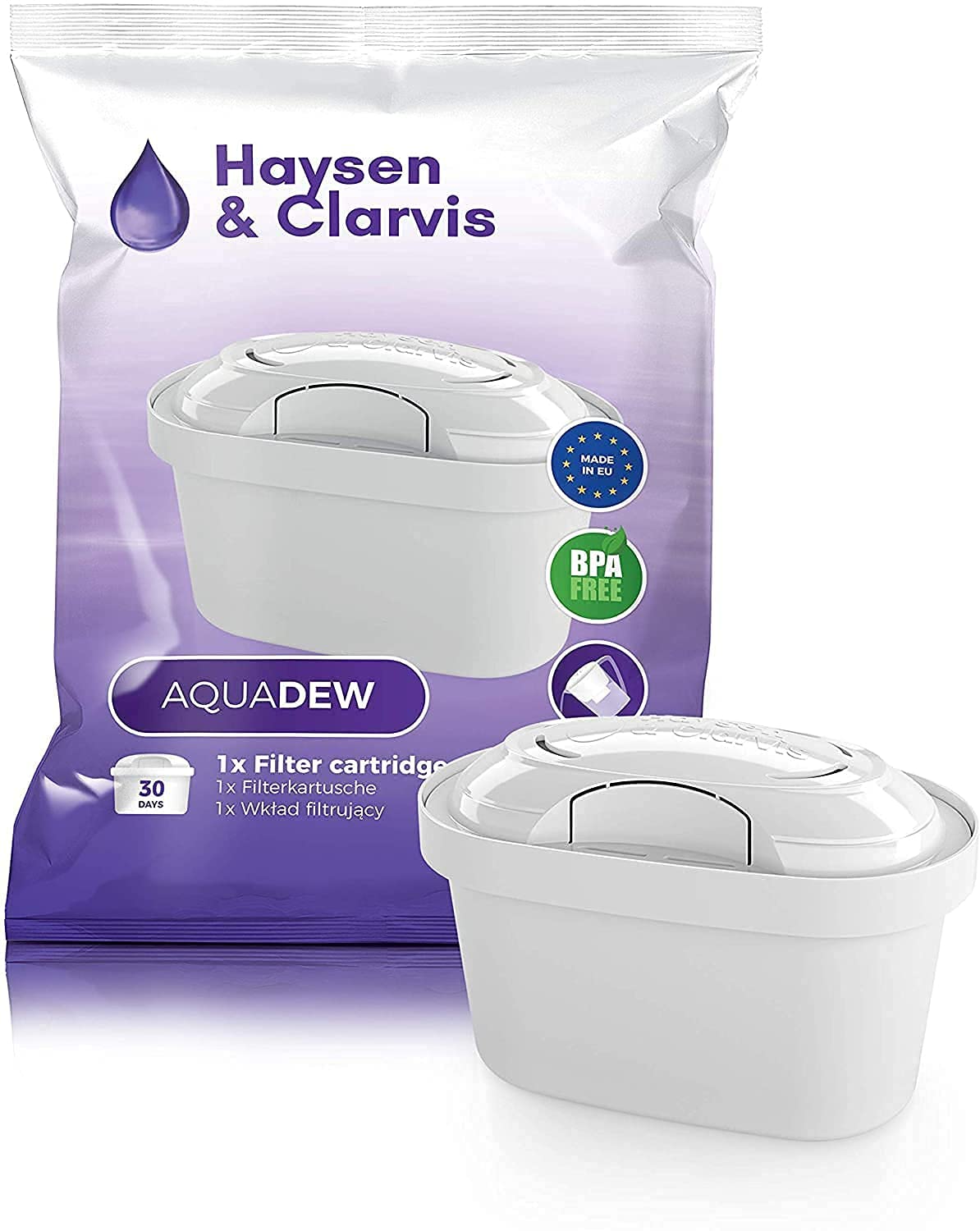 Haysen & Clarvis Water Filter Cartridges Compatible with Brita Maxtra, PearlCo, BWT, Dafi (Pack of 12)
