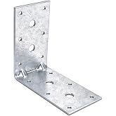 6 Pack Galvanized Steel L Angle Corner Bracket, 4-1/2" x 4-1/2" x 2-3/8" | Reinforcing Rib