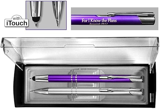 Amazon Com Adoration Pen Pencil Set Violet Silver Office Products