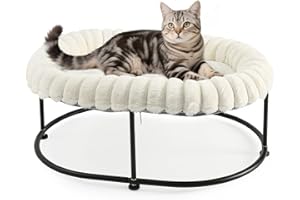 Sunhoo Cat Hammock Bed Elevated Large Raised Kitty Couch for Indoor Cats Cute Puppy Chair Pet Sofa with Metal Frame Washable 