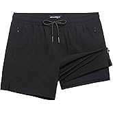 maamgic Mens Swim Trunks with Compression Liner 5 Inch Inseam Quick Dry Board Shorts with Zipper Pockets Swimming Shorts