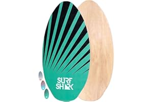 BEACHMALL 35 to 41 inch Deluxe Wood SkimBoards w/ EVA Traction Grip Pad for X-Grip | Wooden Skim Board for Kids Adults