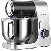 Aifeel Stand Mixer,6.5QT Tilt-Head Electric Stand Mixer,700W DC Motor with Low Noise,Kitchen Mixer with Dough Hook,Beater,Whisk,Dishwasher-Safe Attachments for Baking (Black)