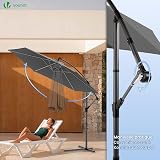 VOUNOT 3m Cantilever Garden Parasol with Crank Tilt 360° Grey view 5