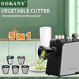 SOKANY 1000W 6-in-1 Electric Grater Salad Slicer 5 Inserts Fruit Veg Chopper view 2