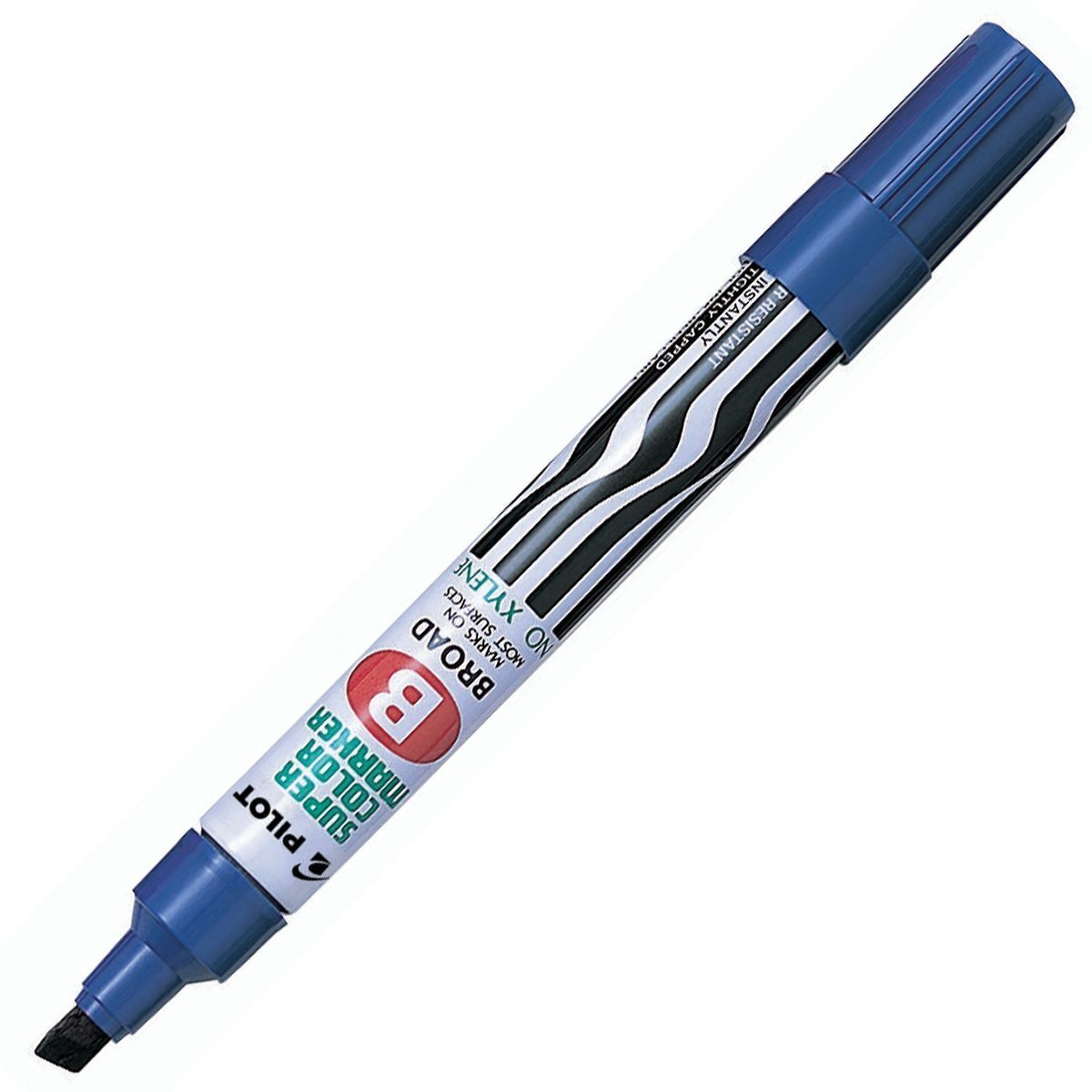 Pilot Supercolour Broad Permanent Marker Chisel 2.0-4.5 mm Tip - Blue, Box of 12