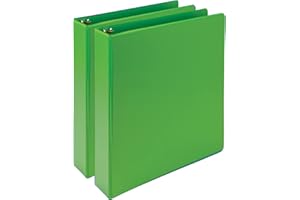 Samsill Earth’s Choice™, Durable Fashion Color 3 Ring View Binder, 1.5 Inch Round Ring, Up to 25% Plant Based Plastic, Eco-Friendly, USDA Certified Biobased, Lime Green, Value 2 Pack