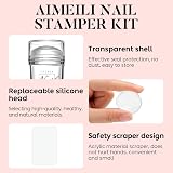 AIMEILI French Tip Nail Stamp 4Pcs Jelly Stamper Kit Double-Headed view 4