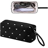 RSRSLEII Large Quilted Hair Tools Travel Bag with Bow Pattern,Waterproof Hair Styling Accessories Storage Case for Shark FlexStyle, Dyson Airwrap Hair Dryer, Curling Iron, Revlon Hair Tools(Black)