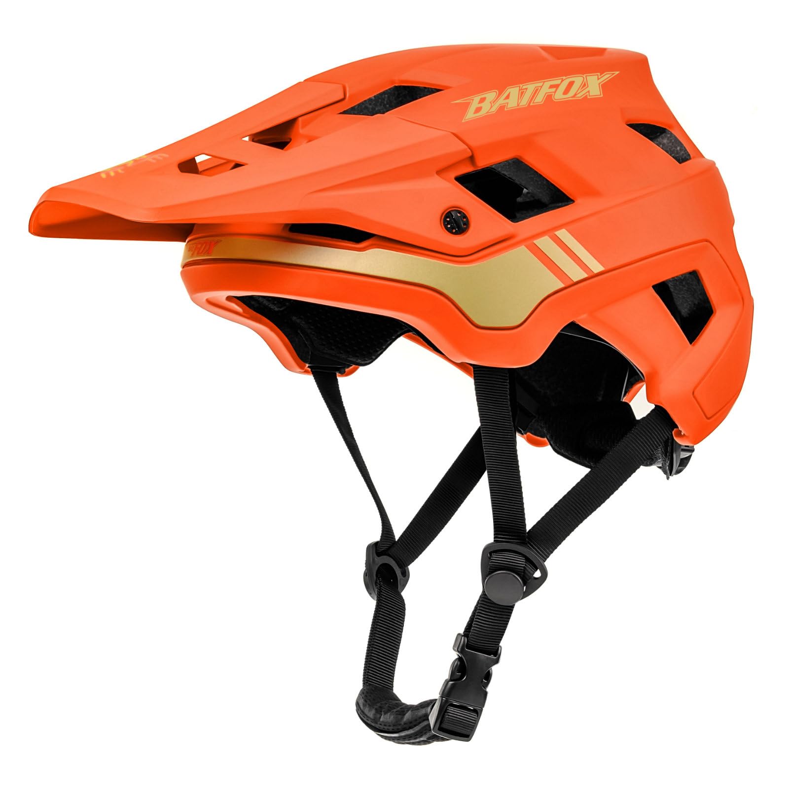 BATFOX Bike Helmet,Mountain Bike Helmet Helmets for Men Women Adults Youth (Orange, XL(61-63CM)) Image