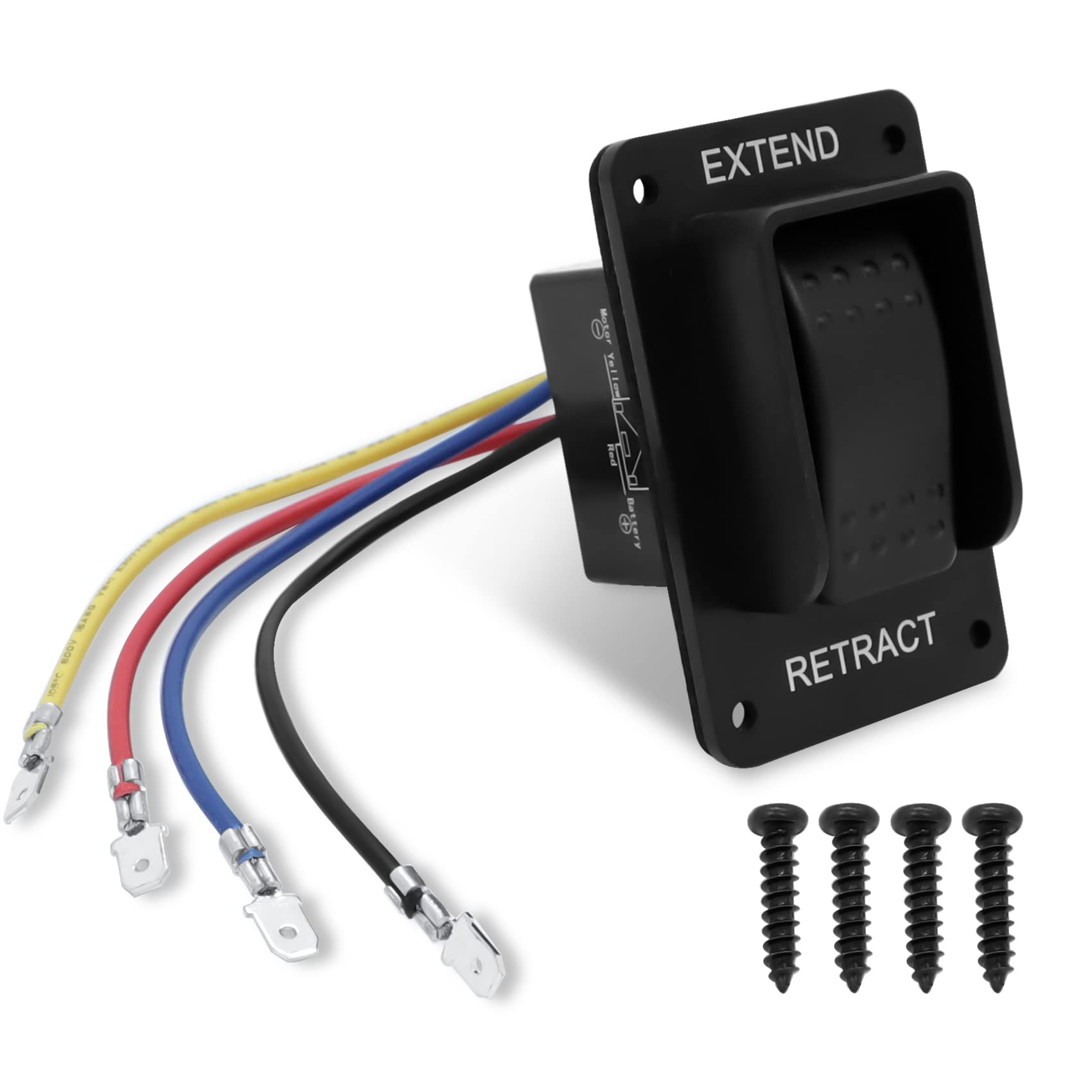Photo 1 of 387874 RV Electric Stabilizer Jack Switch Compatible with Lippert High Speed Stabilizer Jacks, Power Stabilizer Jack Extend Retract Switch with Harness & Extra Terminals | IP66-rated Waterproof, Black