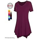 [DRSKIN] WS05 Women Handkerchief Hem Short Sleeve Long Tunic Top