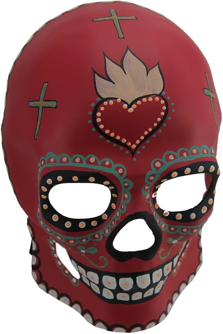 Colorful Glow in The Dark Full Face Sugar Skull Costume Mask