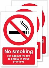 Viro Display No Smoking Vinyl Stickers - 100x150mm, 3 Pack, Indoor/Outdoor view 1