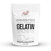 Hearthy Foods Beef Gelatin Powder Unflavored Gelatin Powder for Women and Men | Keto and Paleo Friendly Pure Protein Type 1 & 3, Grass-Fed Halal Certified, Non-GMO, Kosher Gelatin | 16 oz. 454g