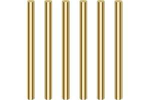 6 Pieces 8.0mm Brass Round Rods, Sutemribor Brass Solid Round Rod Lathe Bar Stock, 8.0mm in Diameter, 100mm in Length