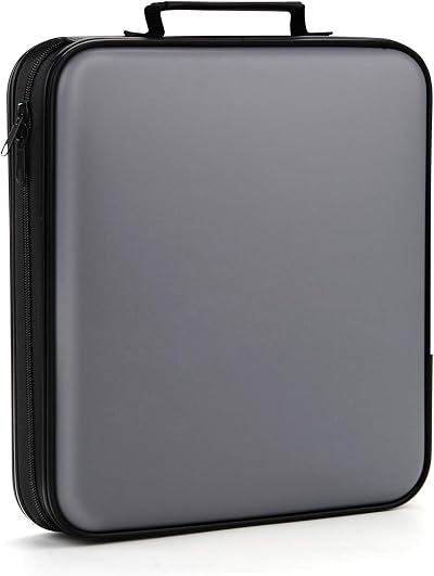 TIMCORR 160 Capacity DVD CD Storage Case Gray Binder Car Organizer